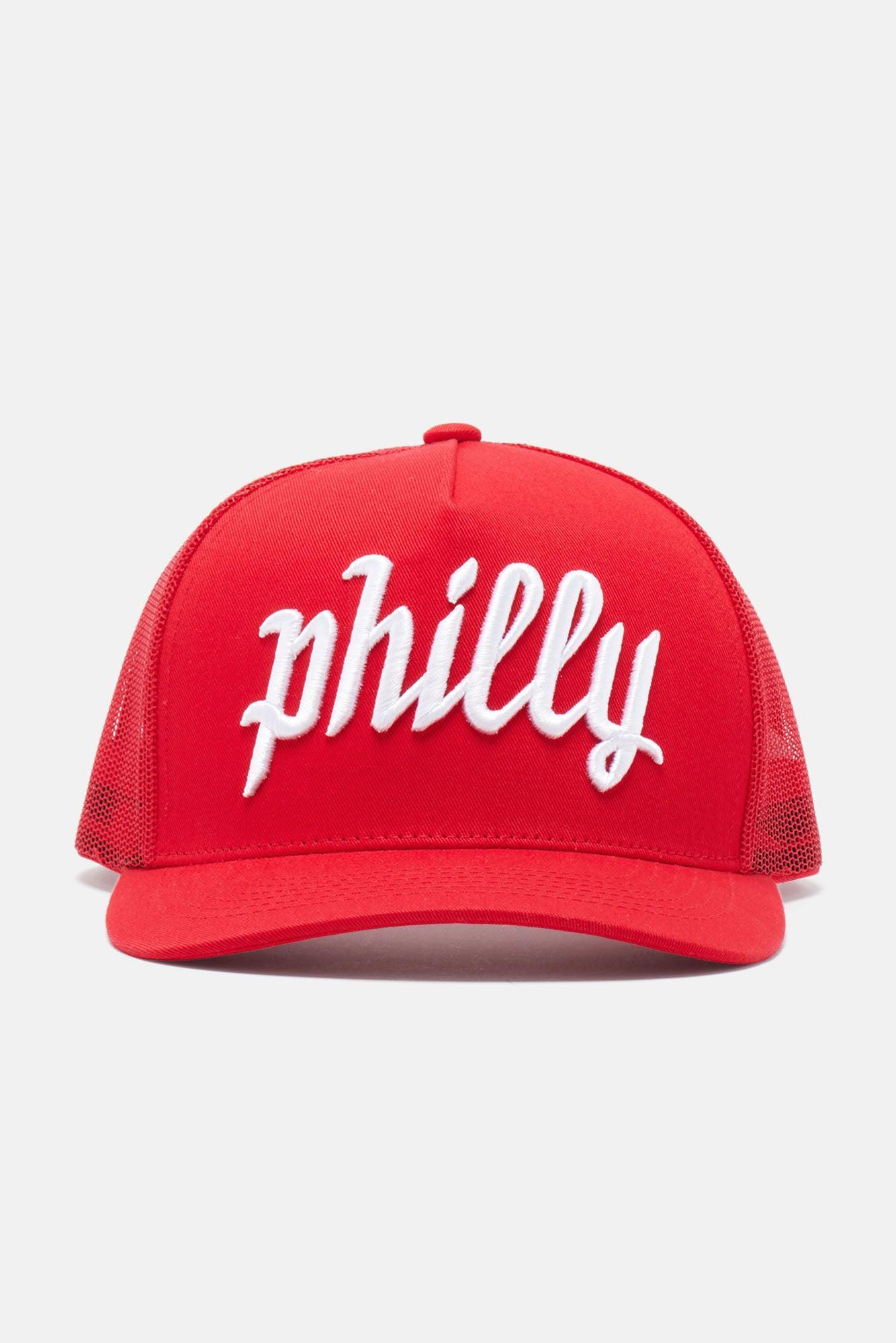 Philadelphia Twill Trucker Hat - Red Product Image