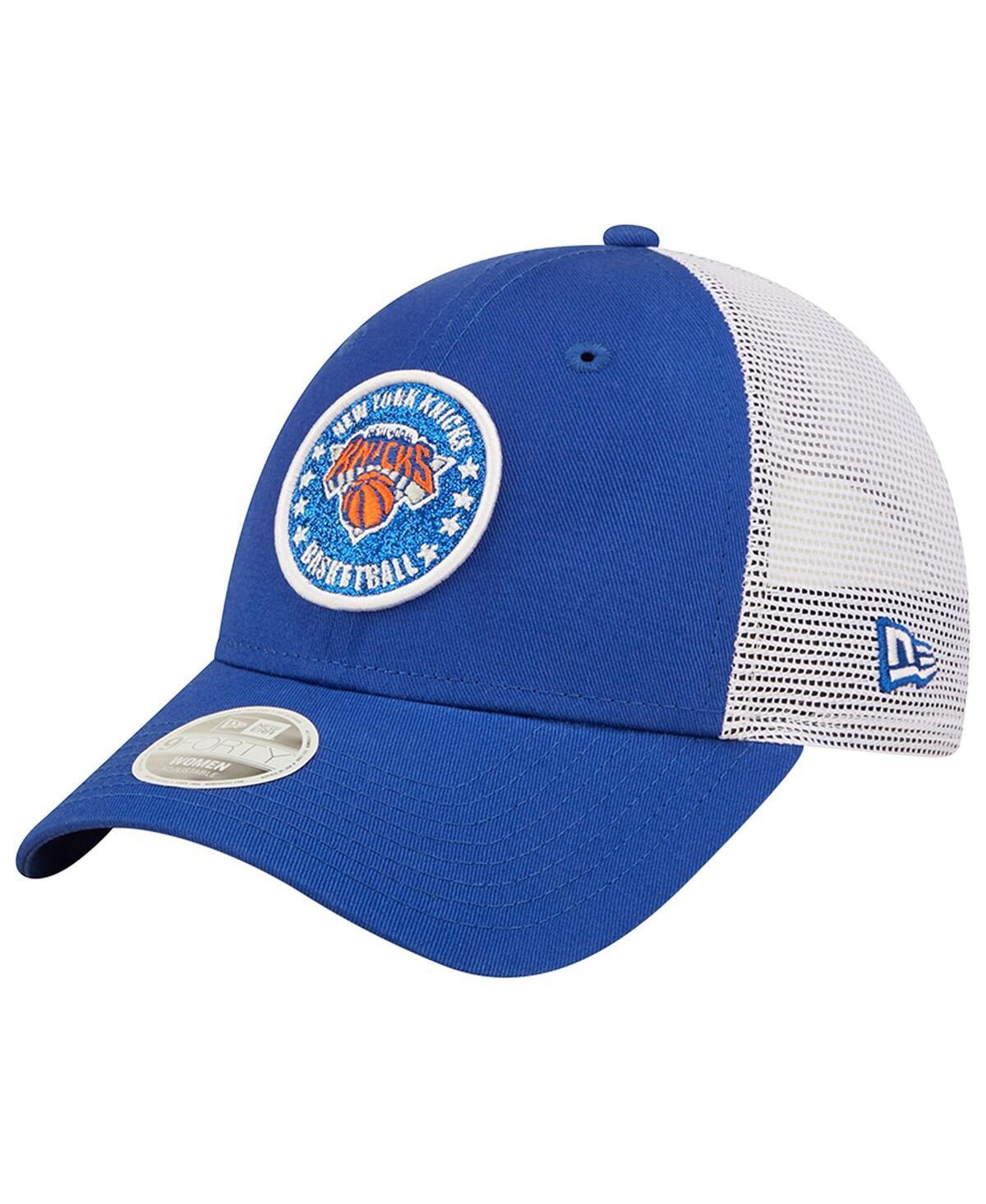 Womens New Era /White New York Knicks Glitter Patch 9FORTY Snapback Hat Product Image