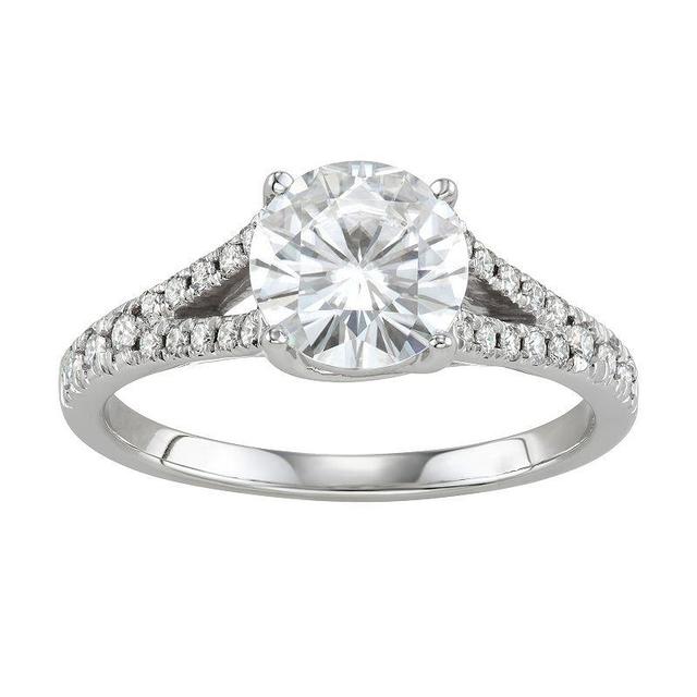 Charles & Colvard 2.3 Ct. T.w. Lab Created Moissanite Engagement Ring In 14K White Gold, 6 Product Image