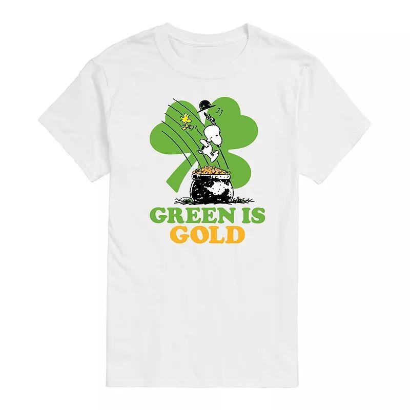 Mens Peanuts Snoopy Green Is Gold Graphic Tee Product Image