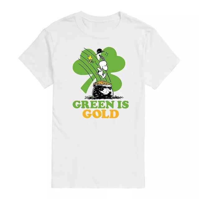 Mens Peanuts Snoopy Green Is Gold Graphic Tee Product Image