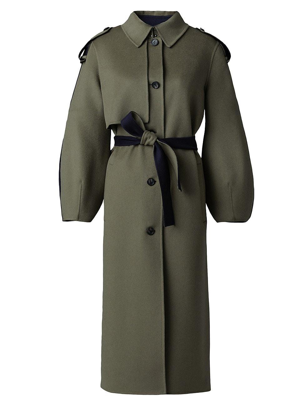 Ceyla Belted Handmade Double-Face Virgin Wool Coat Product Image