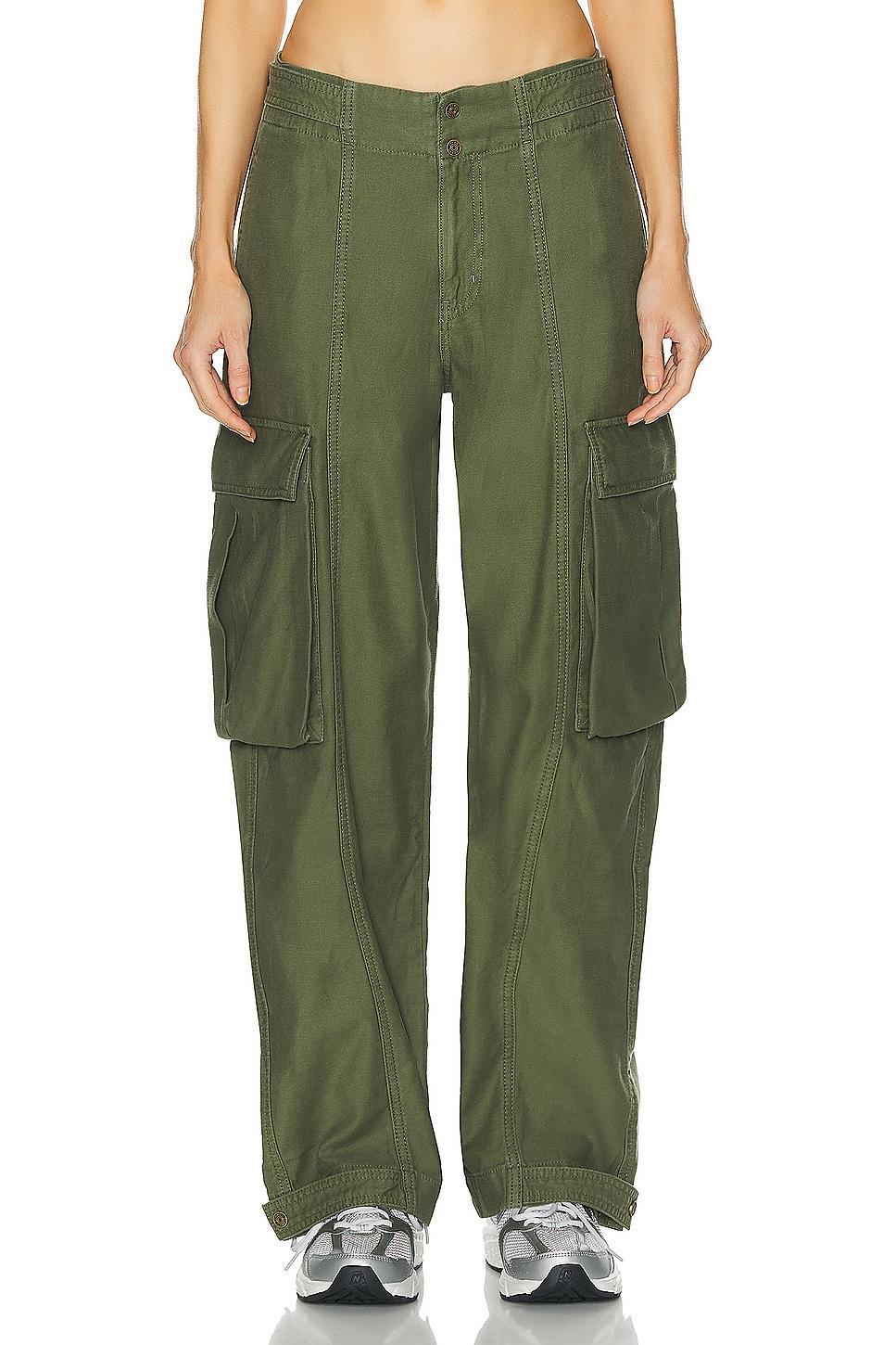 FRAME Wide Leg Cargo Pant in Army Product Image