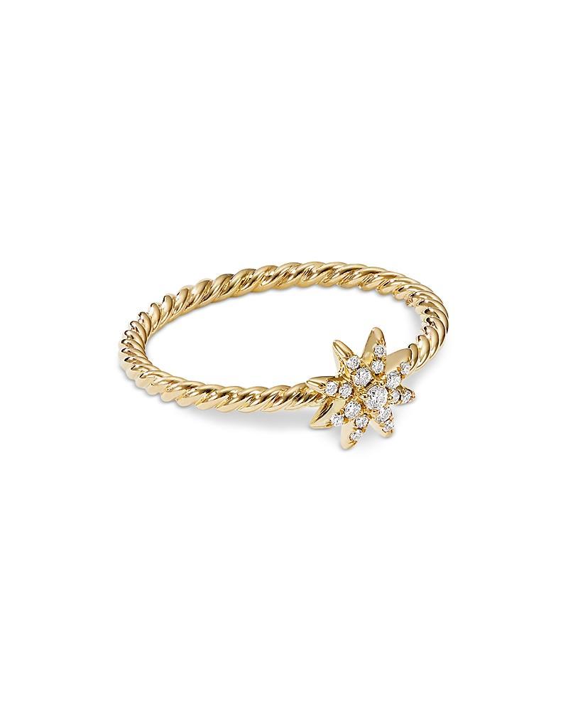 David Yurman Petite Starburst Station Ring in 18K Yellow Gold with Diamonds Product Image