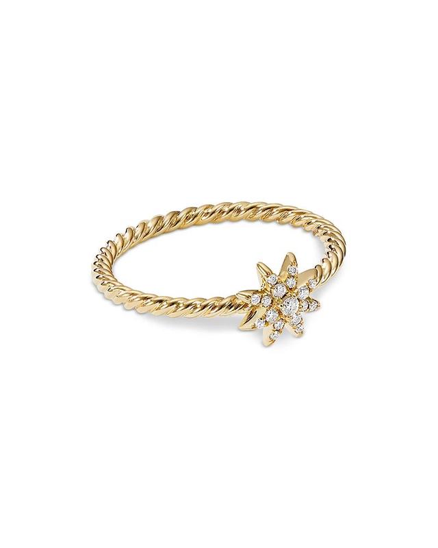 David Yurman Petite Starburst Station Ring in 18K Yellow Gold with Diamonds Product Image