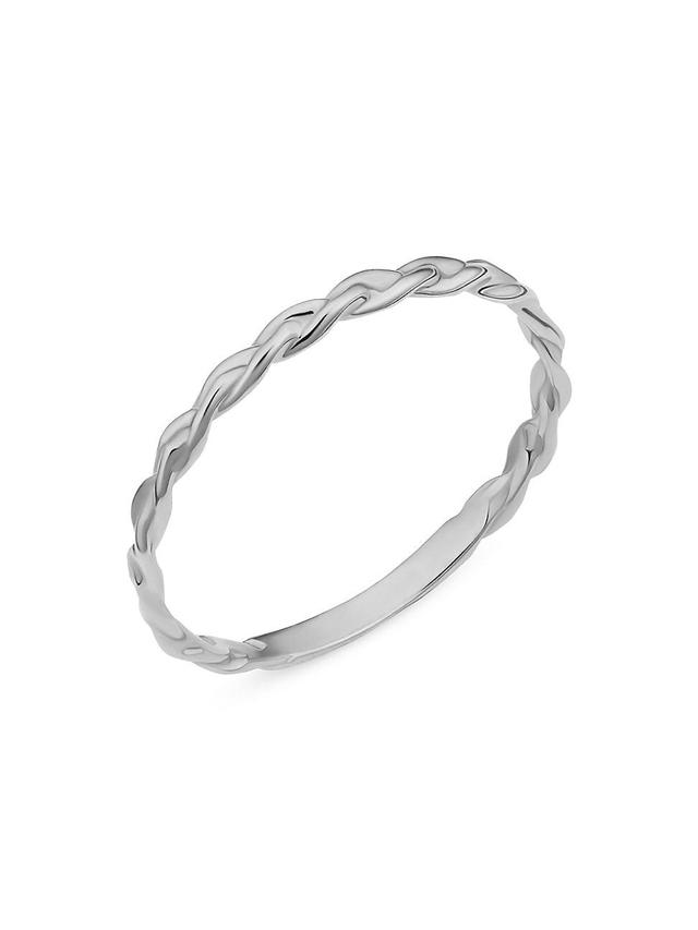 Womens 14K White Solid Gold Caesar Stack Ring Product Image