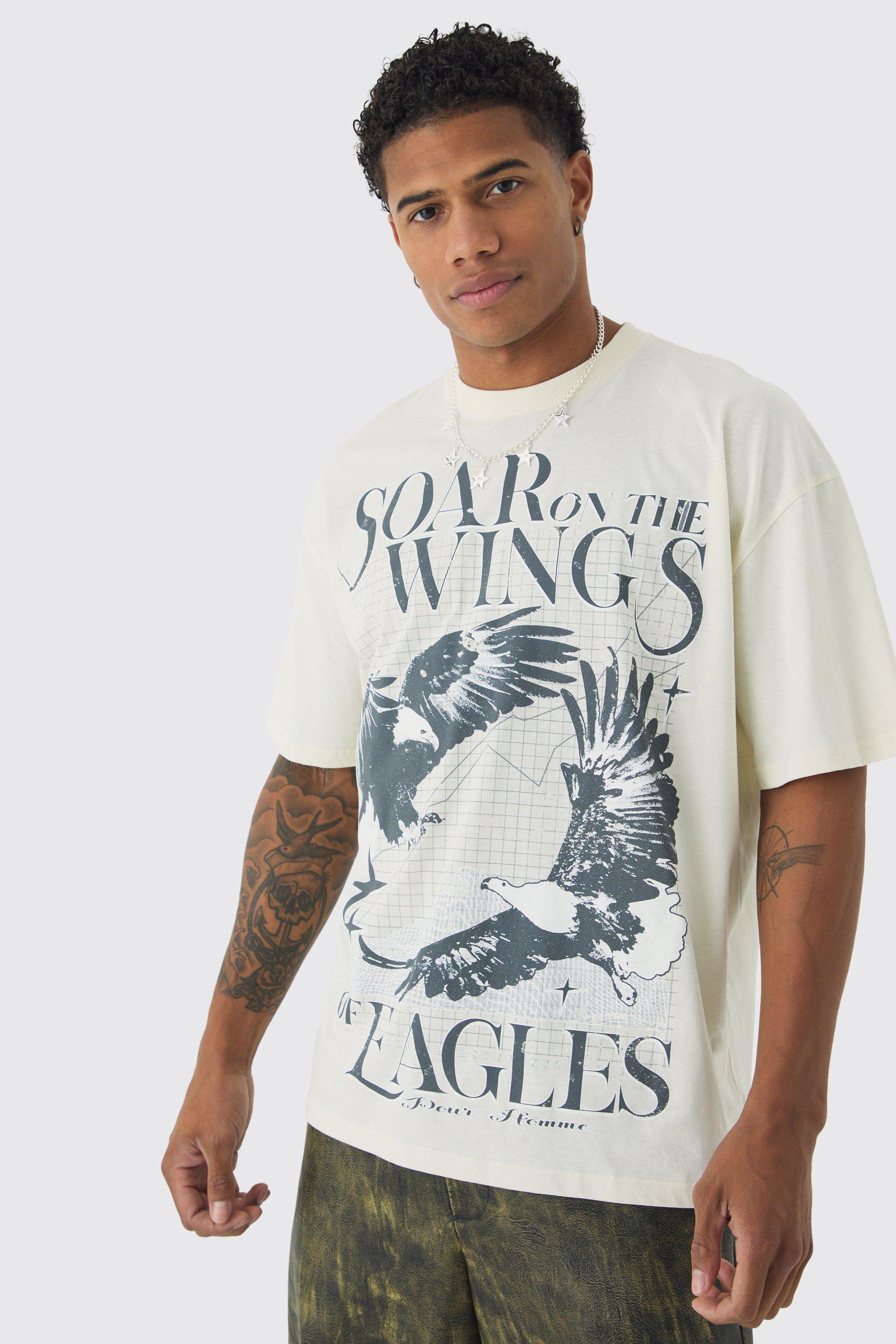 Oversized Eagle Graphic T-Shirt | boohooMAN USA Product Image