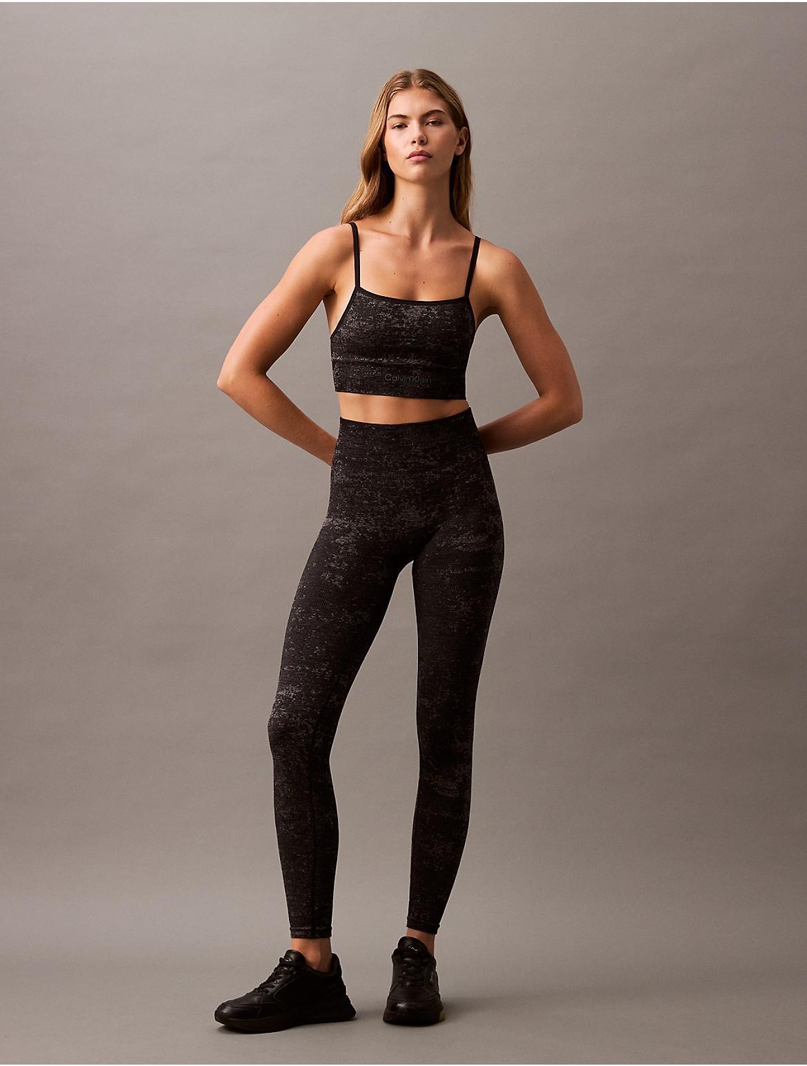 Calvin Klein Womens CK Sport Seamless Print Leggings - Black - L product image