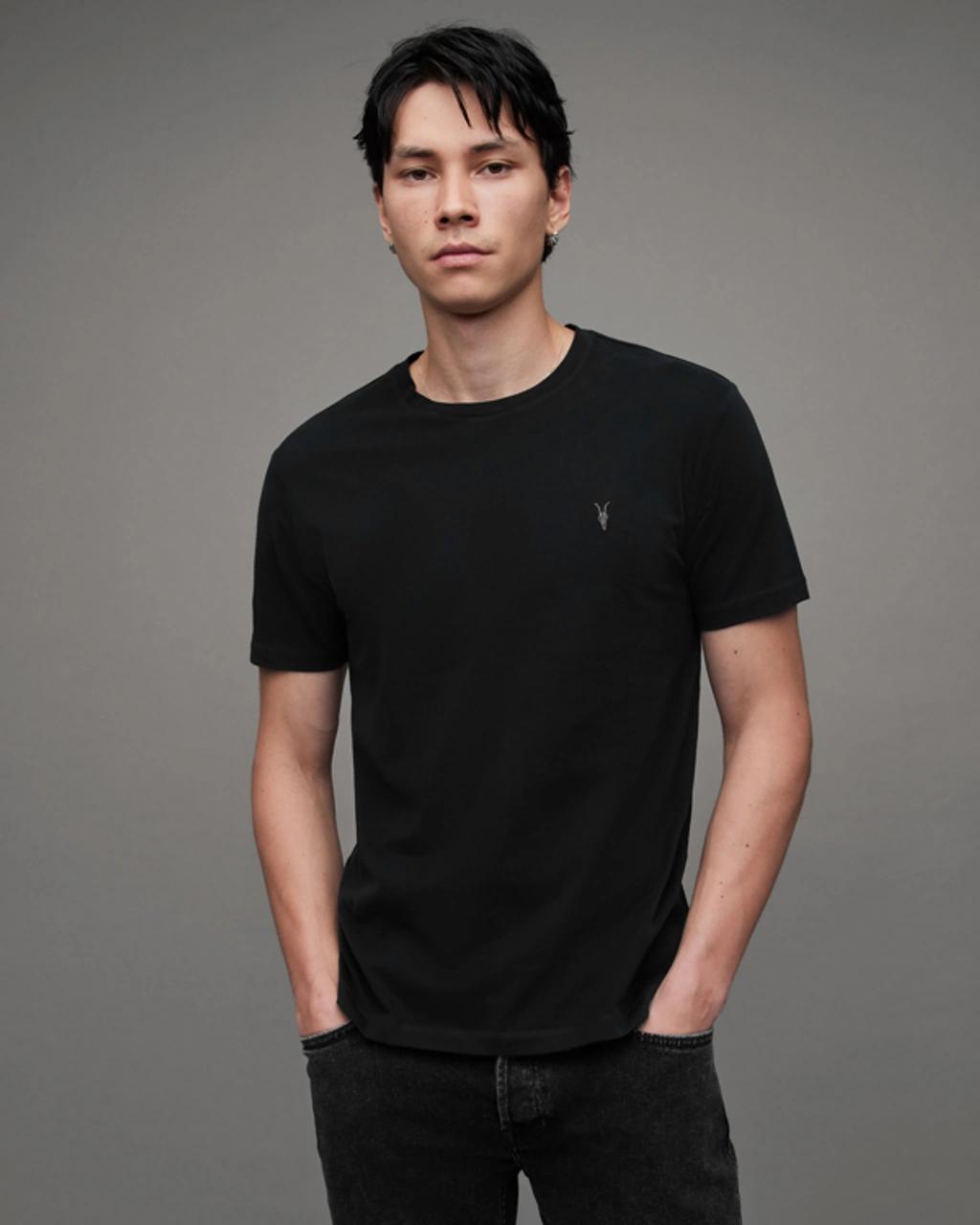 Tonic Crew Neck Slim Ramskull T-shirt In Black Product Image