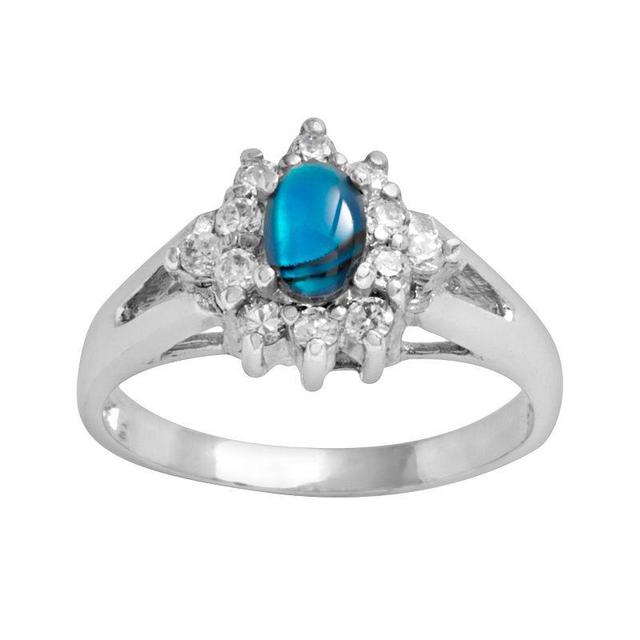 Traditions Jewelry Company Sterling Silver Cubic Zirconia Ring, Womens Blue Product Image