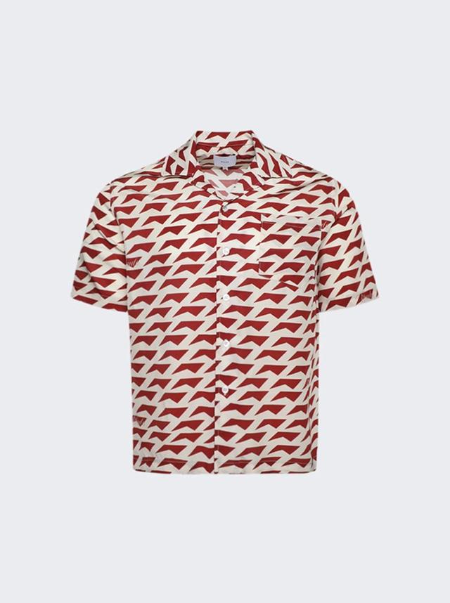 RHUDE Off-white & Burgundy Dolce Vita Shirt Product Image