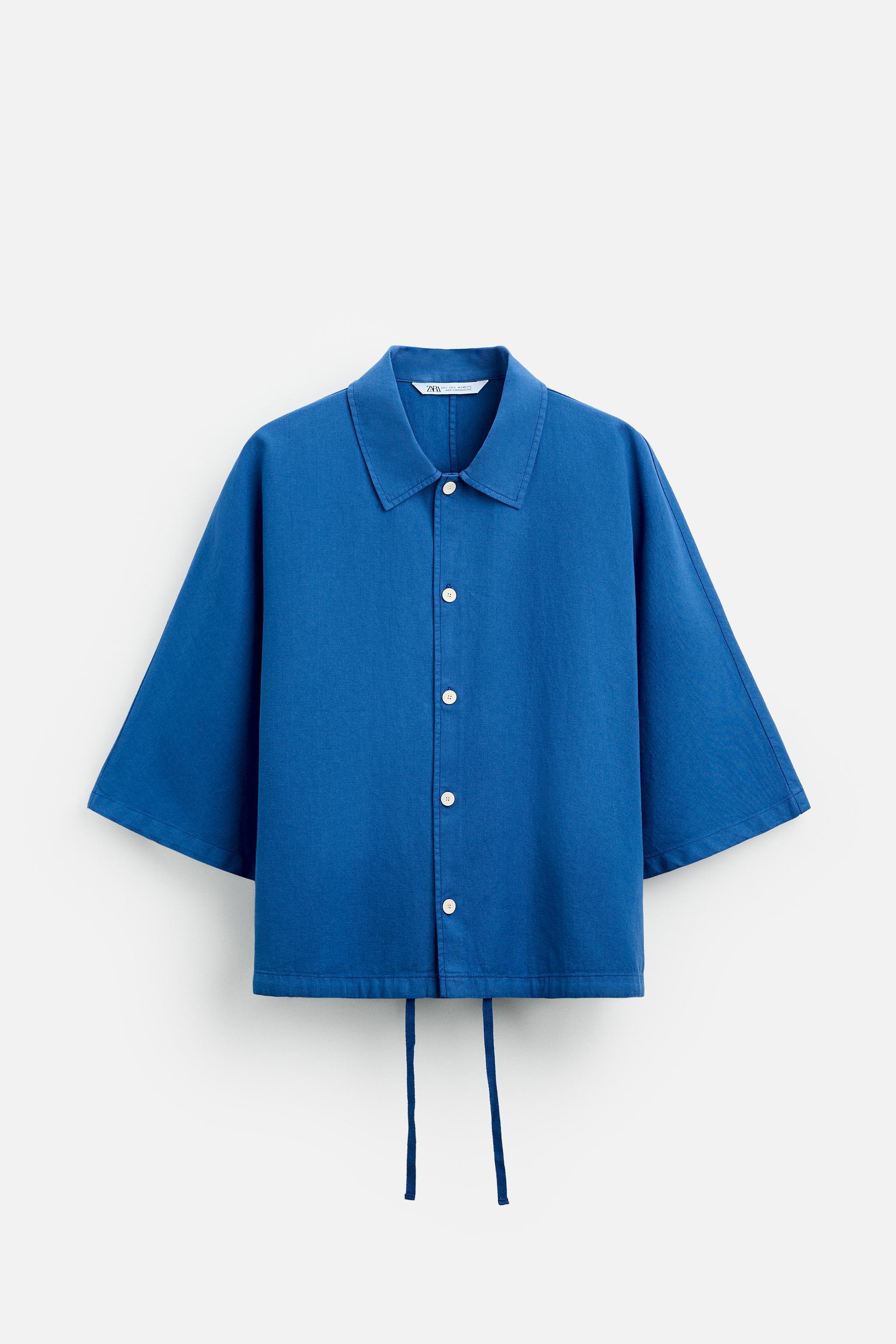 COTTON - LINEN BOXY FIT SHIRT Product Image