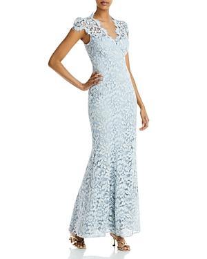 Eliza J Scalloped-Edge Lace Gown Product Image