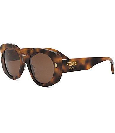 FENDI Womens FENDI Roma 51mm Havana Round Sunglasses Product Image