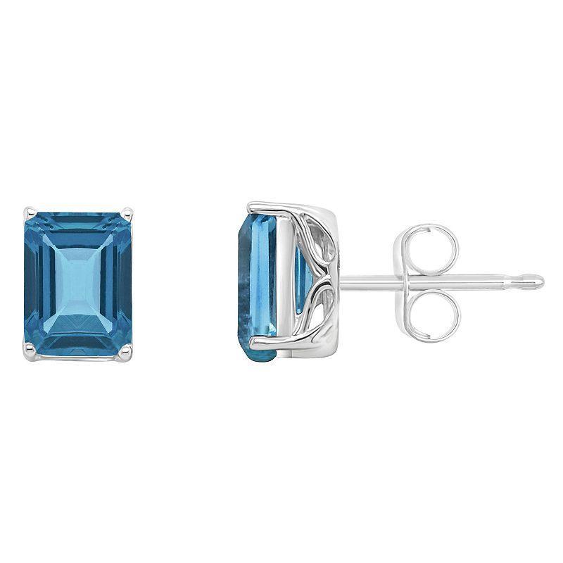 Blue Topaz (3-3/4 ct. t.w.) Stud Earrings in Sterling Silver Product Image