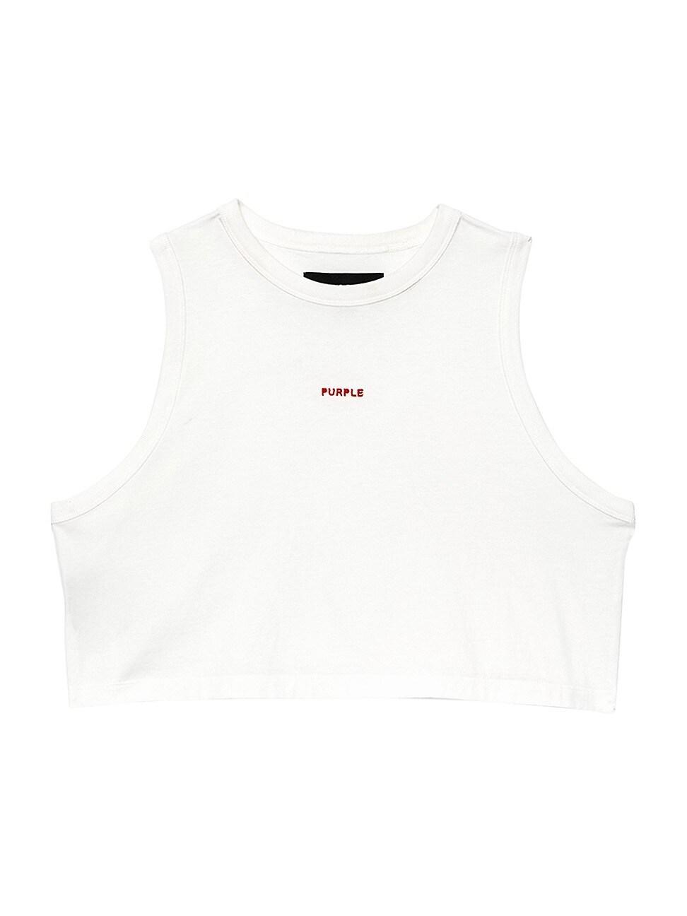 Womens Rib-Knit Logo Crop Tank Product Image