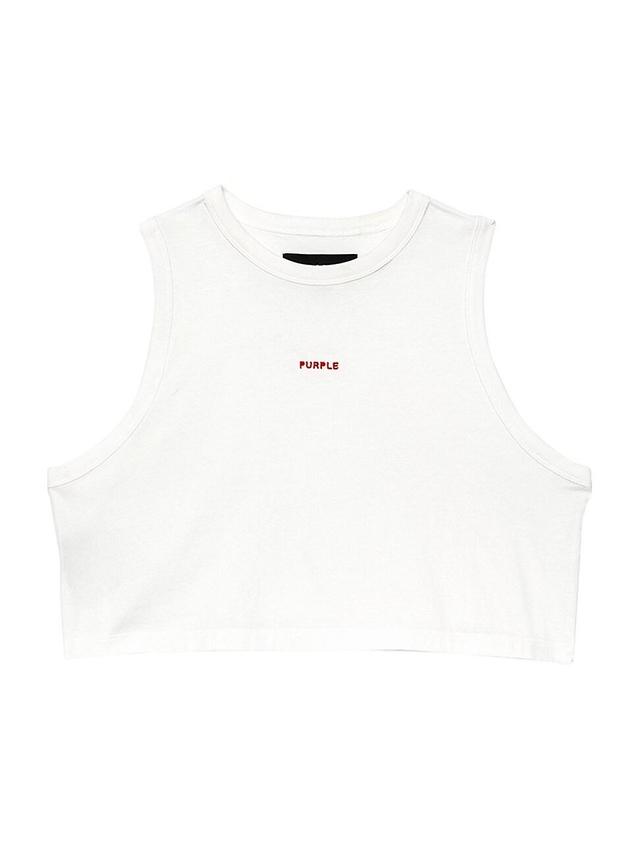 Womens Rib-Knit Logo Crop Tank Product Image