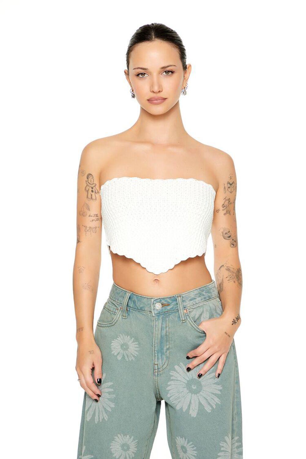 Crochet Sweater-Knit Tube Top | Forever 21 Product Image