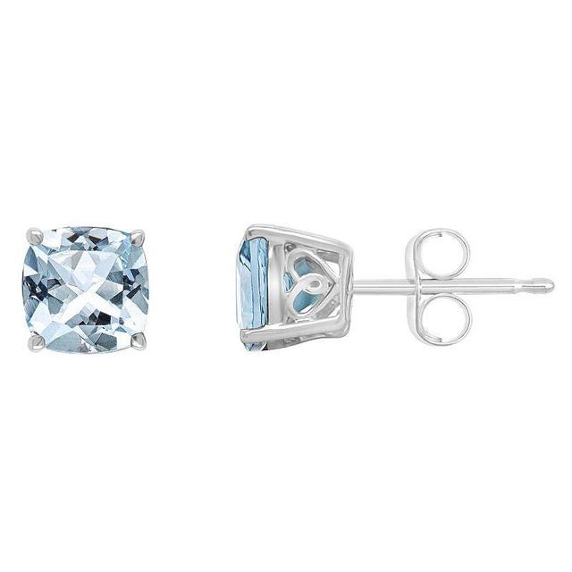 Alyson Layne 14k Gold Cushion Sky Blue Topaz Stud Earrings, Womens Product Image