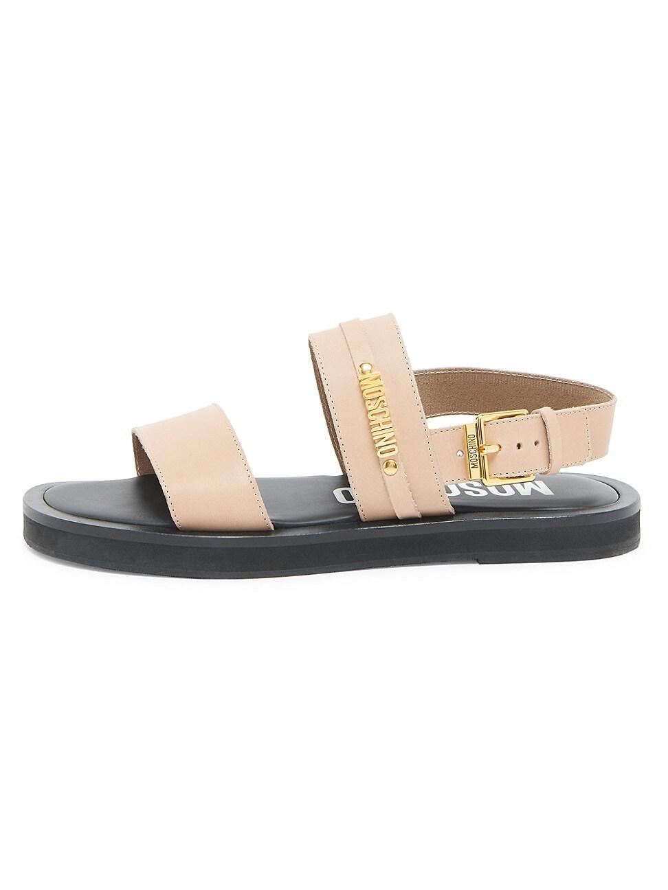 Mens Logo-Engraved Buckle Leather Sandals Product Image