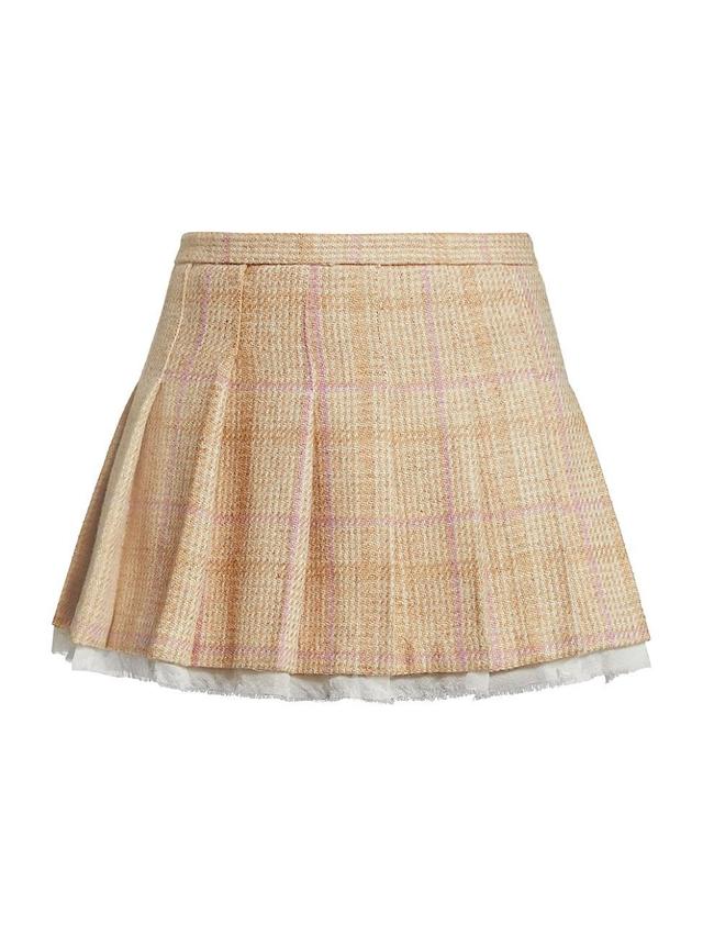 Womens Rooney Wool Plaid Miniskirt Product Image