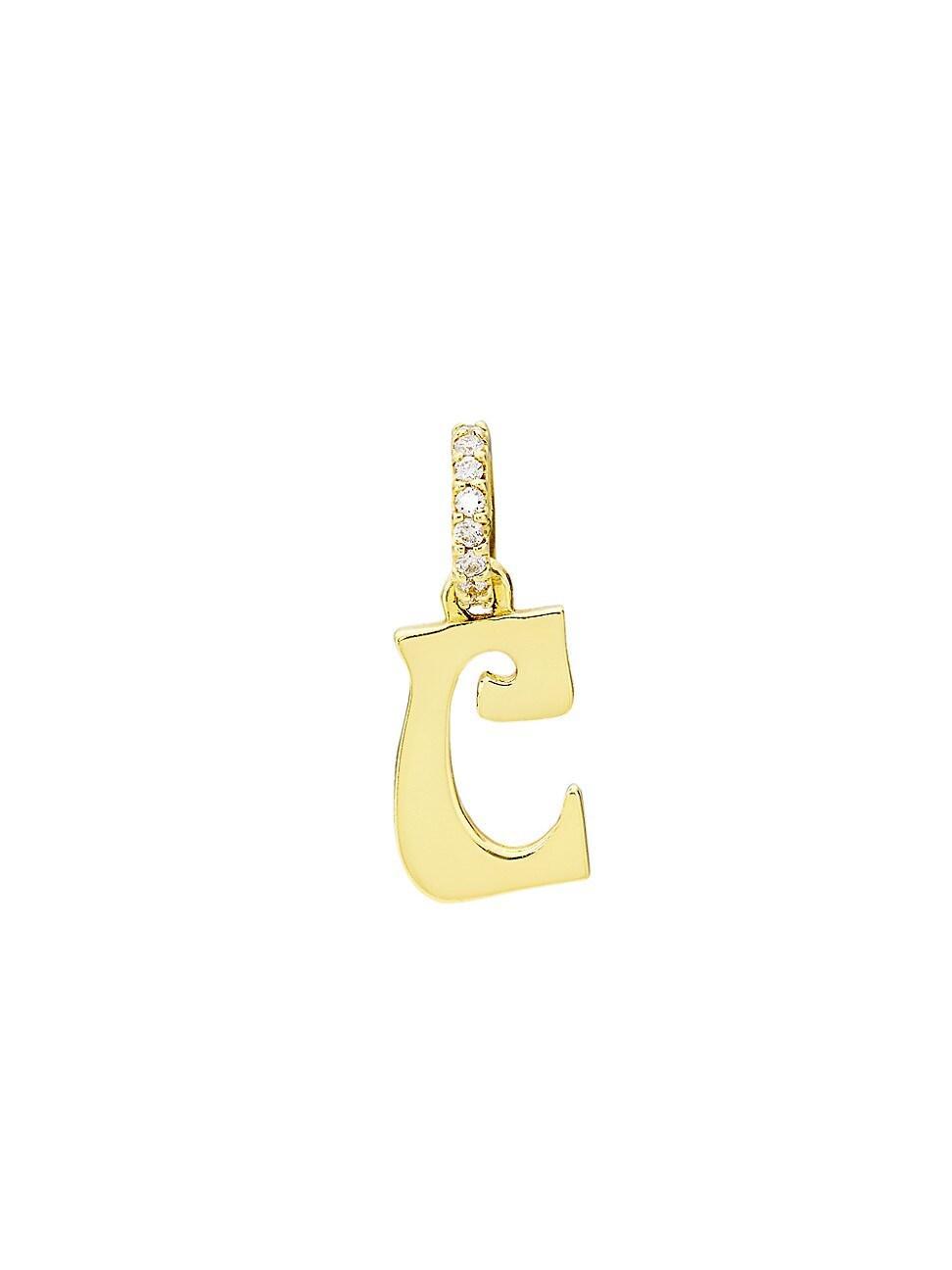 Womens Alphabet 14K Yellow Gold & 0.045 TCW Diamond Letter Charm Product Image