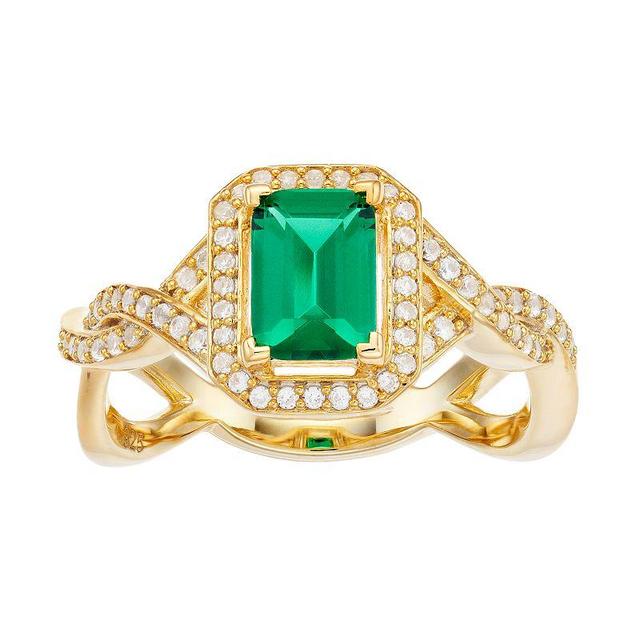 Womens Unbranded GOS LC EMERALD & LC WHITE SAPP RING, Womens Gold Tone Product Image