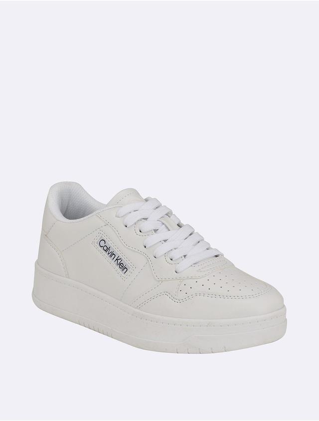 Calvin Klein Womens Rhean Round Toe Lace-Up Casual Sneakers Product Image