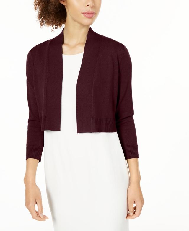 Calvin Klein Womens Open-Front 3/4-Sleeve Knit Cropped Shrug Product Image