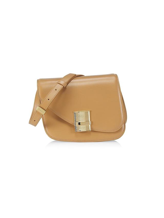 FERRAGAMO Small Fiamma Dappled Leather Crossbody Bag Product Image