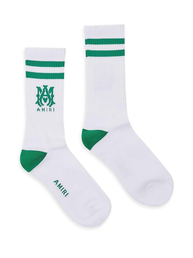 Mens Logo Striped Cotton-Blend Socks Product Image