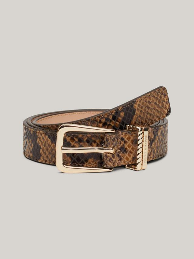 Tommy Hilfiger Women's Snake Print Leather Belt Product Image