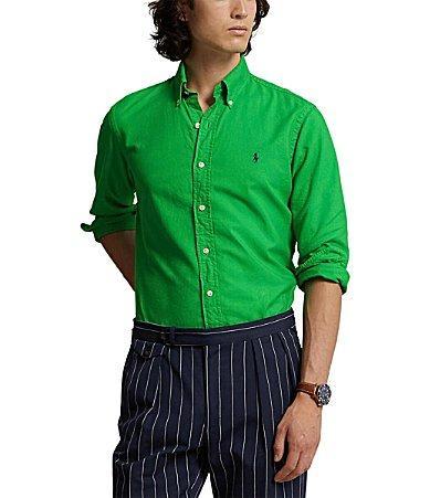 Polo Ralph Lauren Classic Fit Long Sleeve Garment Dyed Oxford Shirt (Preppy ) Men's Clothing Product Image