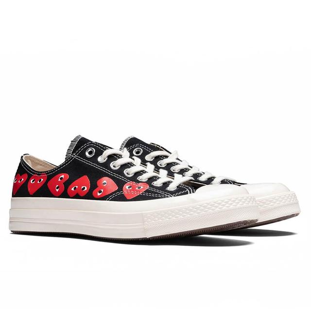 Converse x Comme Des Garcons PLAY All Star Chuck '70 Ox Multi Heart - Black/Red Male Product Image