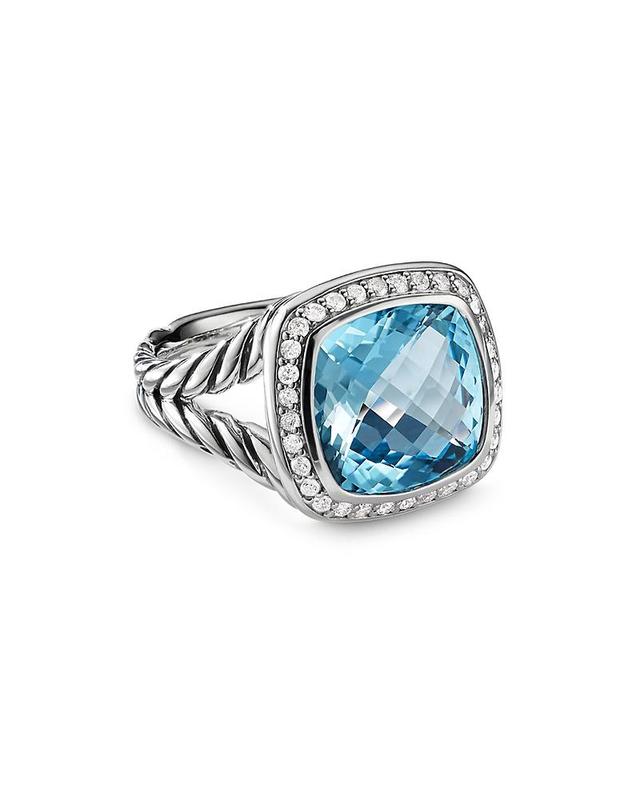 David Yurman Albion Ring with Blue Topaz and Diamonds Product Image