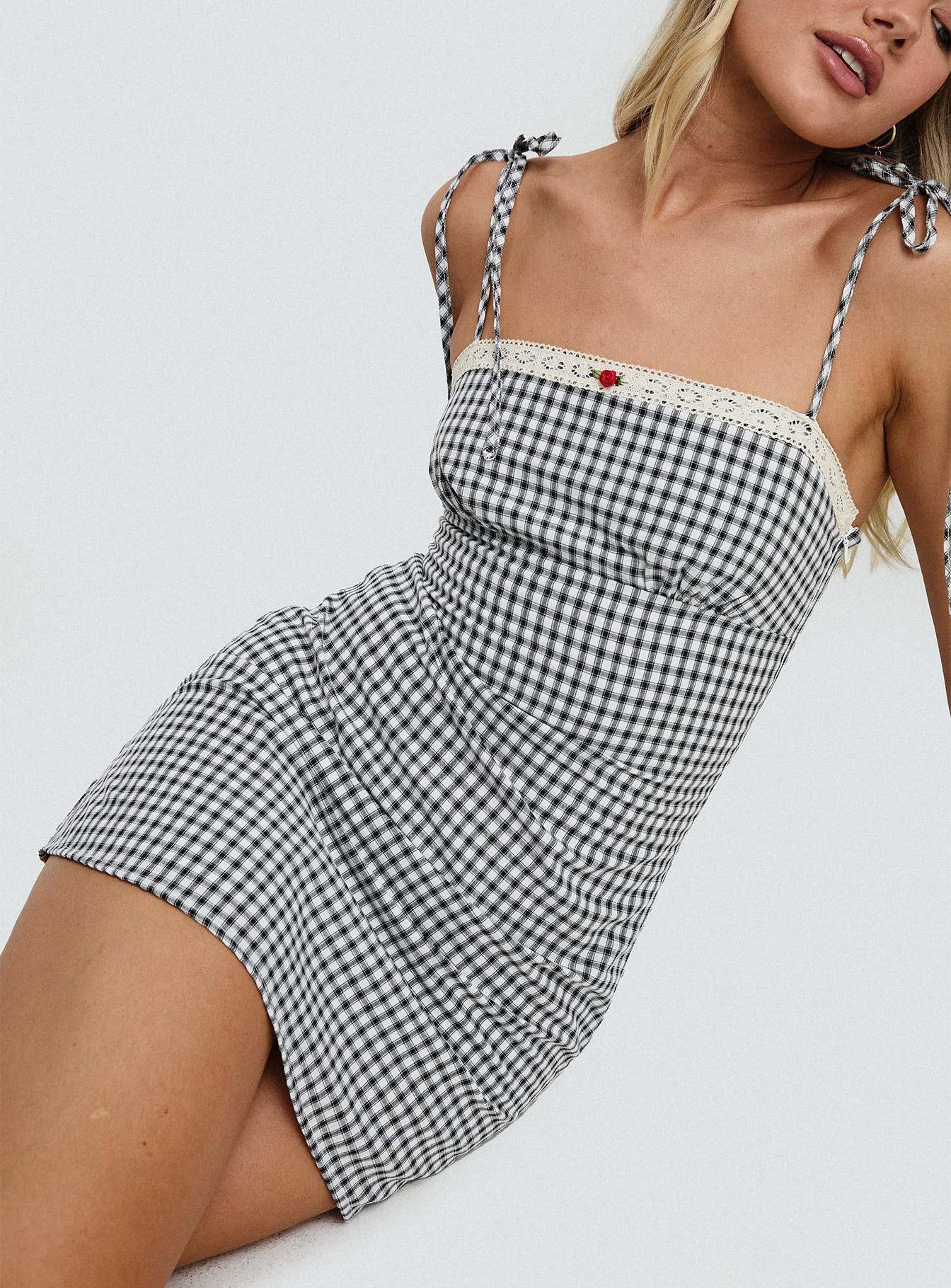 Burkes Mini Dress Black Check Product Image