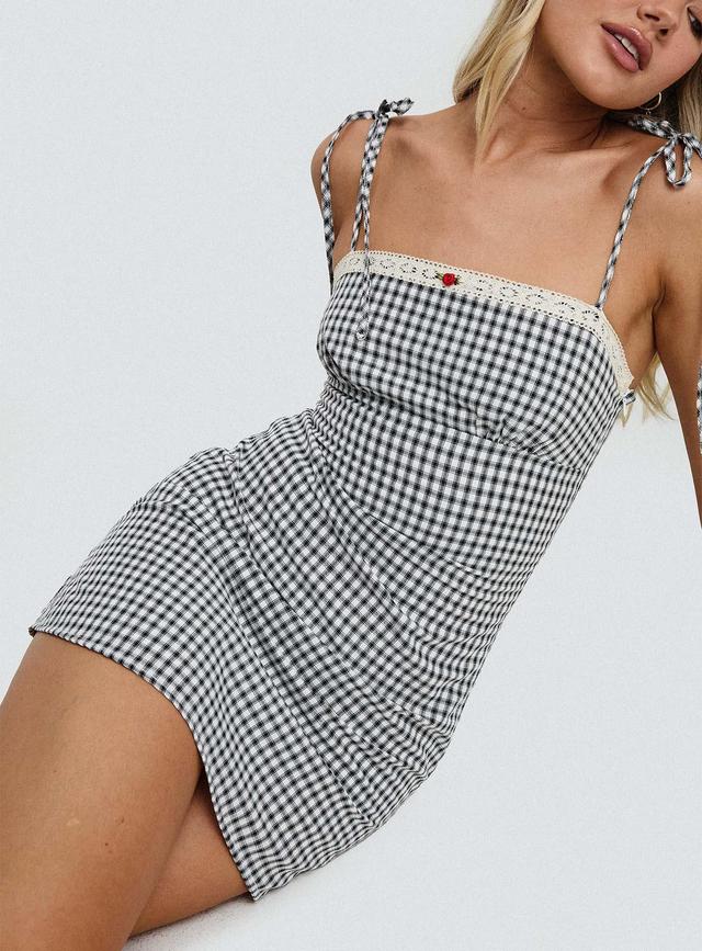 Burkes Mini Dress Black Check Product Image