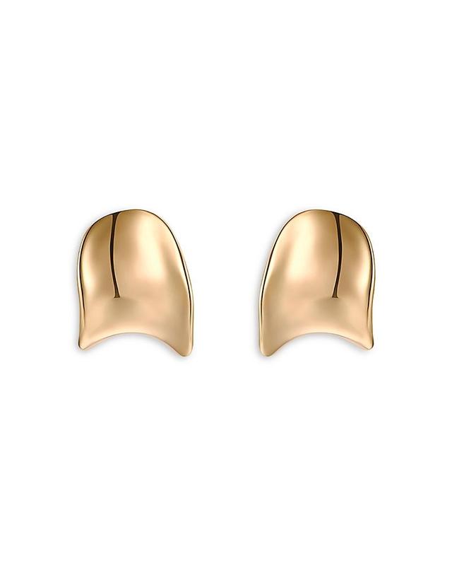 Ettika Curved Stud Earrings in 18K Gold Plated or Rhodium Plated Product Image