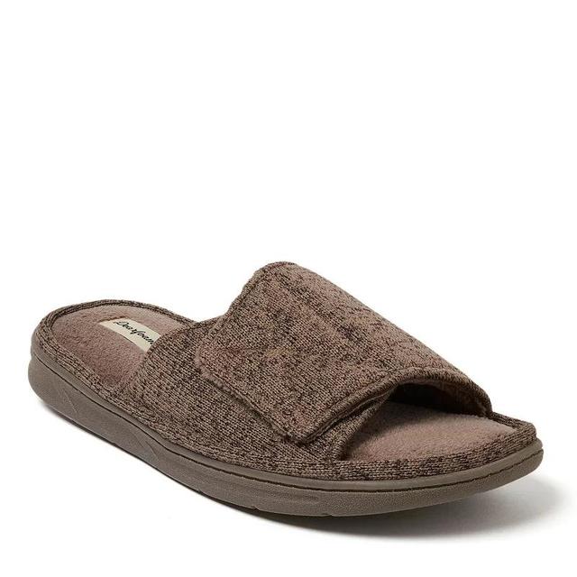 Dearfoams Chase Marled Knit Mens Adjustable Slide Slippers Product Image