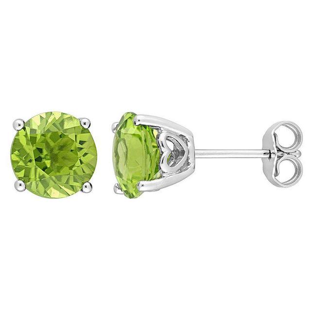 Stella Grace Sterling Silver & Gemstone Round Stud Earrings, Womens, Green Product Image