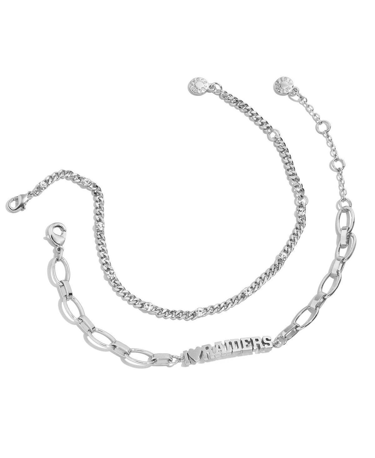 WEAR by Erin Andrews x Baublebar Silver Las Vegas Raiders Linear Bracelet Set, Womens, Lvr Silver Product Image