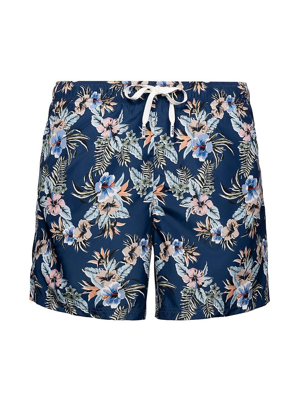 Mens Floral Drawstring Swim Shorts Product Image