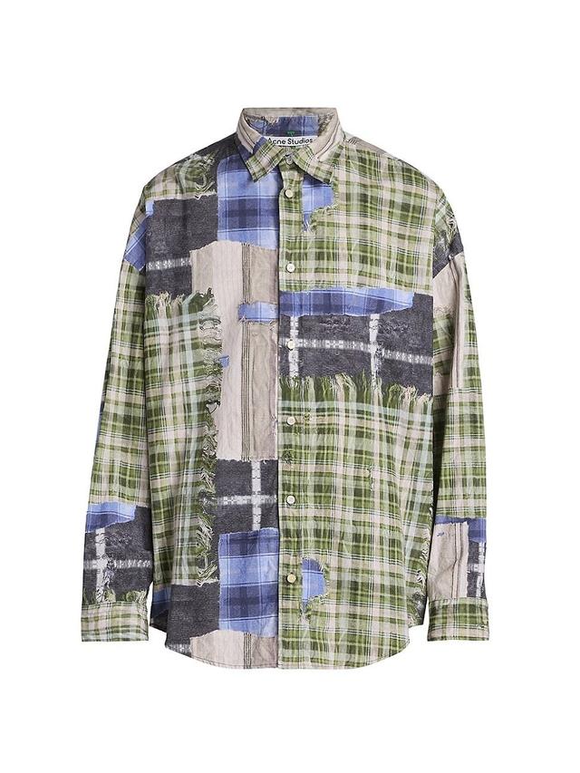 Mens Setar Plaid Cotton Button-Front Shirt Product Image