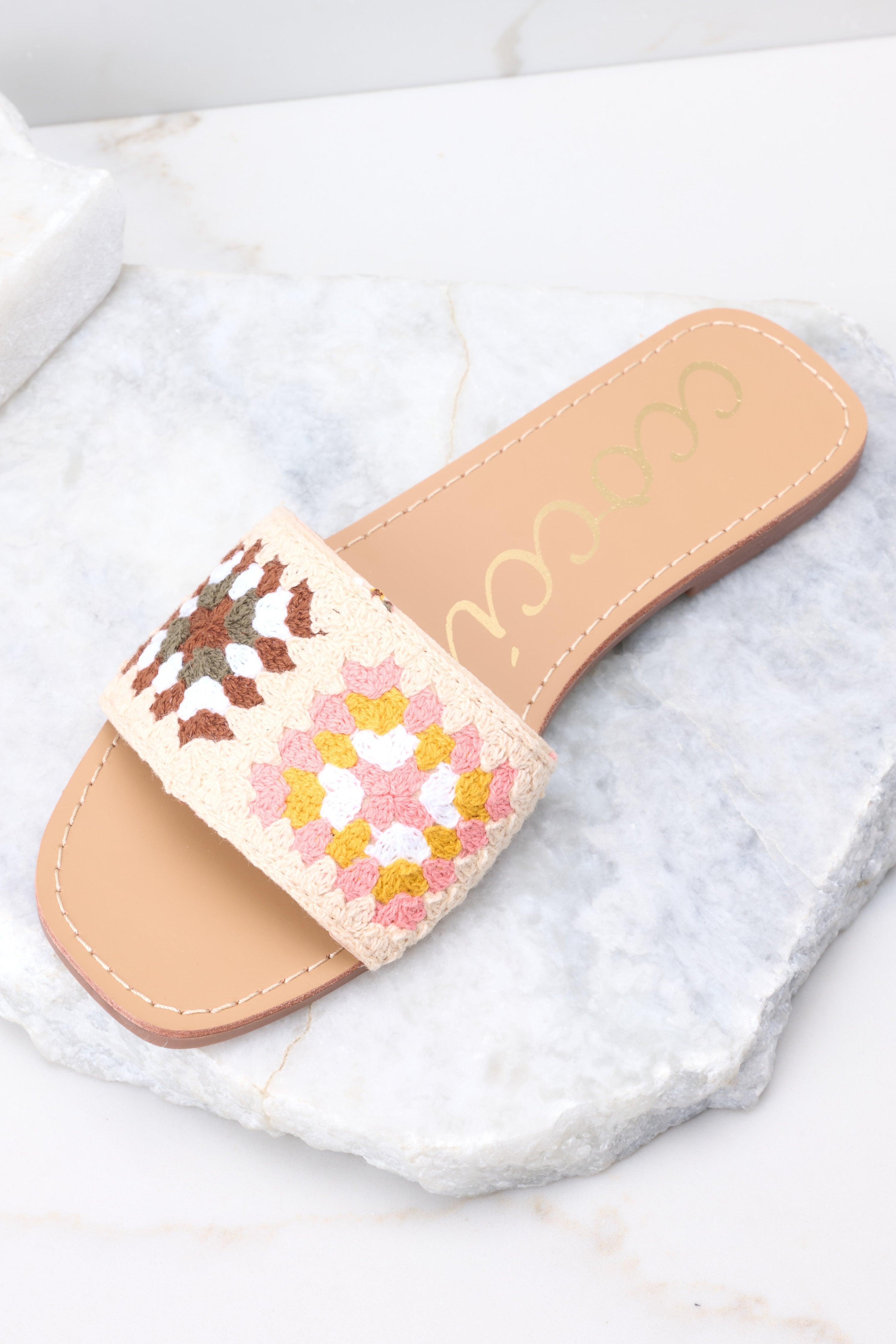 Walking Above Brown Multi Slide Sandals Product Image