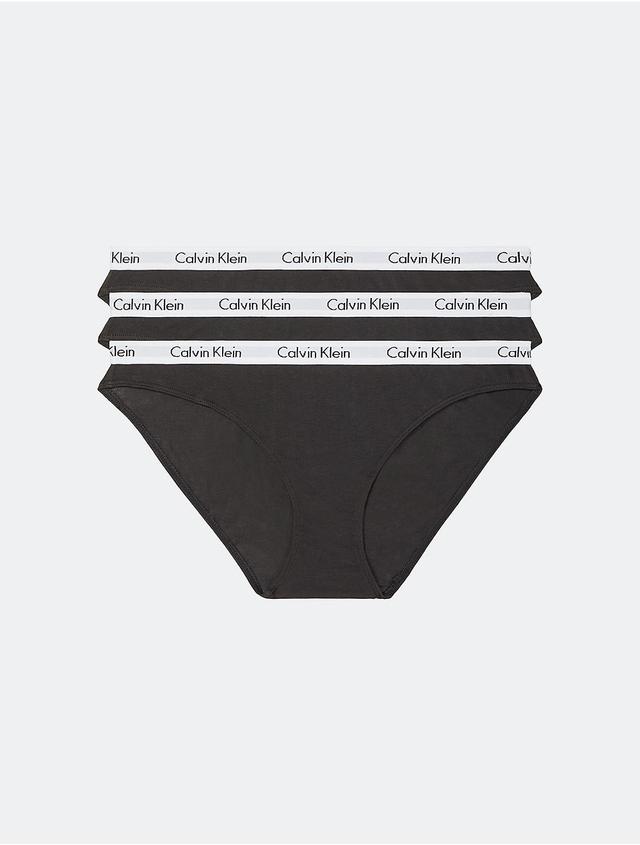 Calvin Klein Womens Carousel Logo Cotton 3-Pack Bikini - Black - XS Product Image