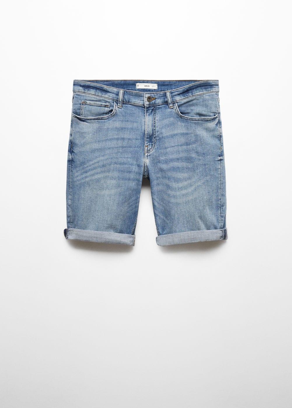 MANGO MAN - Slim-fit denim bermuda shorts medium blueMen Product Image