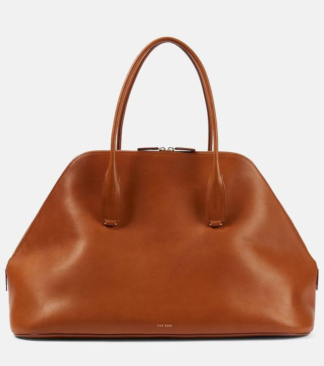 THE ROW Devon Leather Tote In Brown Product Image