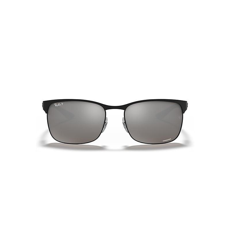 Ray-Ban RB8319CH Chromance Gradient Mirror Polarized Sunglasses - Matte Black/Silver Gradient Chromance Mirror - X-Large Product Image