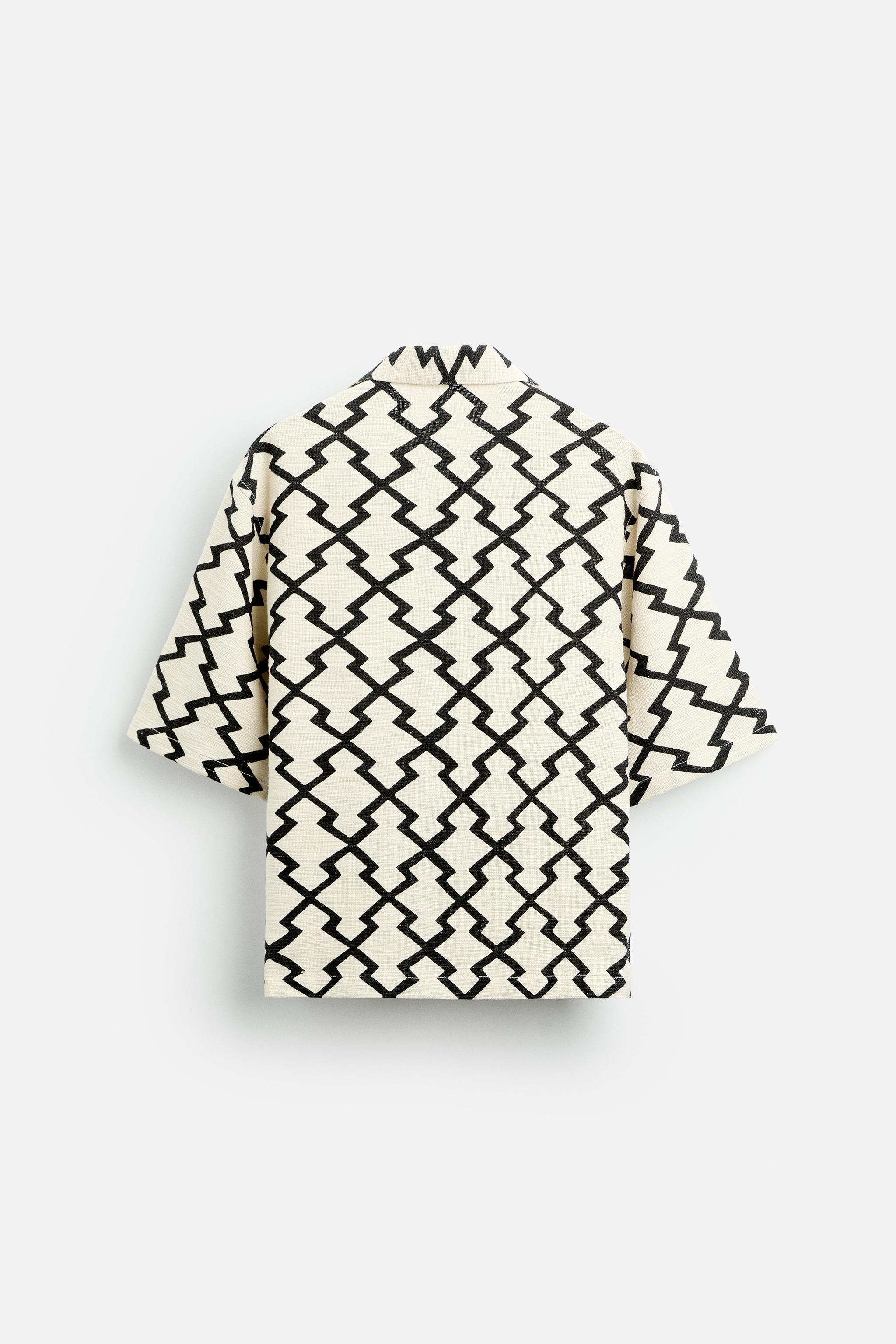 GEOMETRIC PRINT OVERSHIRT Product Image