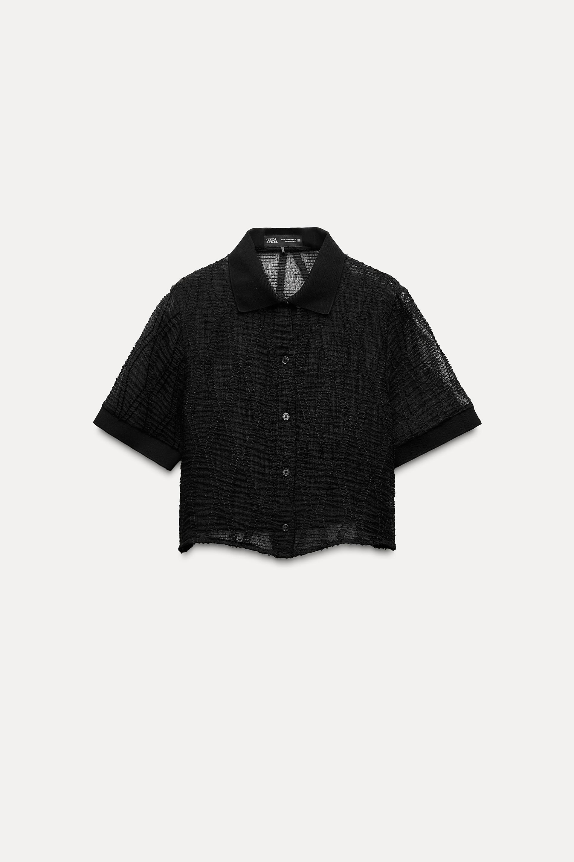 SEMI-SHEER CROP SHIRT Product Image